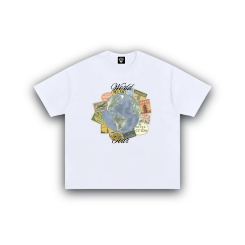 "world tour"  heavy cropped cotton tee